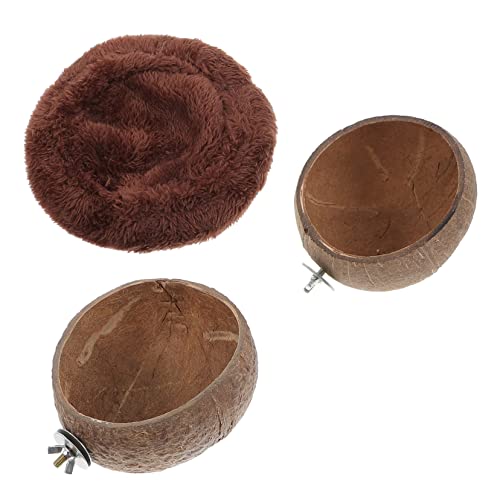 FONDOTIN 1satz Kokosnuss Futter Und Schlafnest Für Kleintiere Teiliges Für Hamster Meerschweinchen Kaninchen Und Andere Kleintiere Langlebig Praktisch Und von FONDOTIN