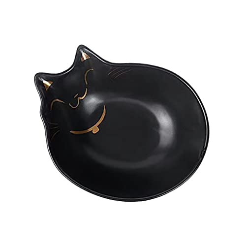 FONDOTIN Katzenschale Aus Keramik Futternapf Für Katzen Und Haustiere Trinkwassernapf Geeignet Für Trockenfutter Und Snacks Robust Und Geruchsneutral von FONDOTIN