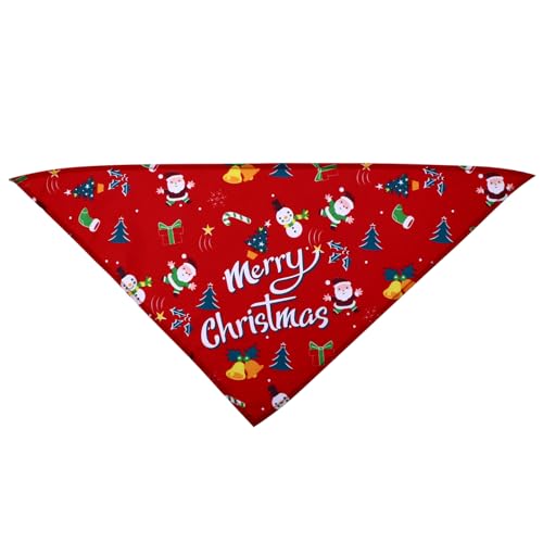 FONDOTIN 1Stk Haustier Weihnachtsmütze Weihnachtskostüm für Haustiere Dreieckstuch für Hunde Hundebandana dreieckiges Bandana Weihnachten Lätzchen Halsband Schal Polyester rot von FONDOTIN