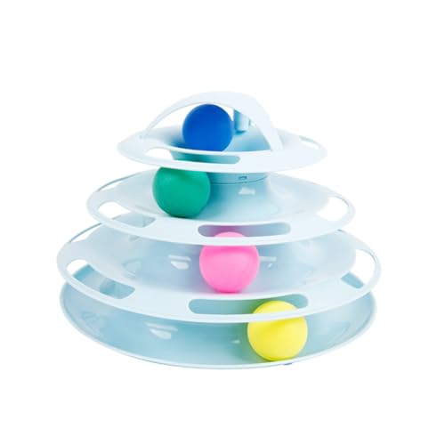 FONDOTIN 1Stk Katzen-Plattenspieler Katzen-Teaser- Interaktives Katzenspielzeug Spielzeugkatze Ball Katzen beschäftigungsspielzeug katzenmöbel Cat-Track-Turm rotierende Kugel Blue FONDOTIN 1Stk Katzen-Plattenspieler Katzen-Teaser- Interaktives Katzenspielzeug Spielzeugkatze Ball Katzen beschäftigungsspielzeug katzenmöbel Cat-Track-Turm rotierende Kugel Blue von FONDOTIN