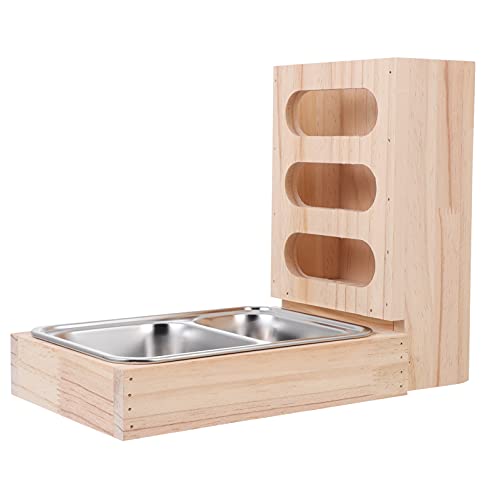 FONDOTIN Dutch Meerschweinchen Rack 1pc Holz Edelstahl Futternapf Nicht Basis Für Einfache Fütterung FONDOTIN Dutch Meerschweinchen Rack 1pc Holz Edelstahl Futternapf Nicht Basis Für Einfache Fütterung von FONDOTIN