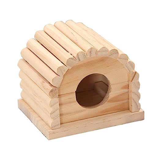 FONDOTIN 1Stück Holz Hamsterhaus Hamsterschutz Nest Haustierschlafnest Für Hamster Spielhaus Für Nager von FONDOTIN