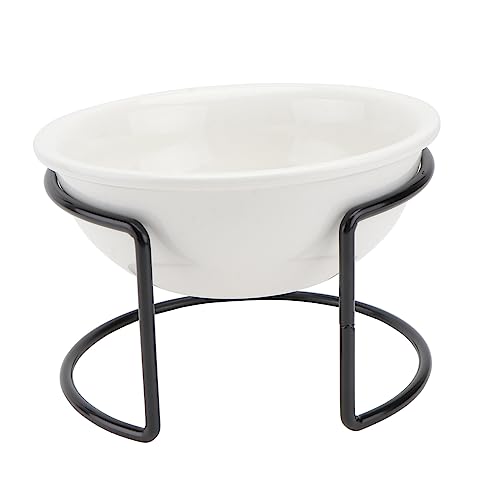 FONDOTIN 1stück Keramik Fressnapf Für Haustiere Mit Eisenständer Rutschfestes Design Für Katzen Und Kleine Hunde Für Trockenfutter Und Wasser Schwarz Weiß FONDOTIN 1stück Keramik Fressnapf Für Haustiere Mit Eisenständer Rutschfestes Design Für Katzen Und Kleine Hunde Für Trockenfutter Und Wasser Schwarz Weiß von FONDOTIN
