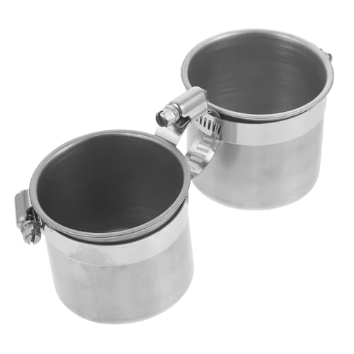 FONDOTIN 1stk Papageienfutterbecher Hühnerfutter Reisekäfig Für Papageien Meerschweinchen Versteck Futternapf Für Hamster Wasserspender Für Katzen Vogelgericht Pole Rostfreier Stahl Silver FONDOTIN 1stk Papageienfutterbecher Hühnerfutter Reisekäfig Für Papageien Meerschweinchen Versteck Futternapf Für Hamster Wasserspender Für Katzen Vogelgericht Pole Rostfreier Stahl Silver von FONDOTIN