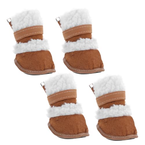 FONDOTIN Hunde-Schneestiefel-Set 4-teilig für Chihuahua-Welpen warme rutschfeste Schneeschuhe Flacher Absatz für den Außenbereich FONDOTIN Hunde-Schneestiefel-Set 4-teilig für Chihuahua-Welpen warme rutschfeste Schneeschuhe Flacher Absatz für den Außenbereich von FONDOTIN