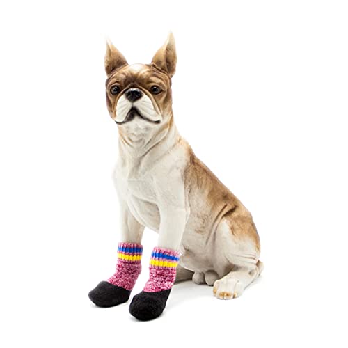 FONDOTIN 2 Paar Welpensocken Socken Für Hunde Socken Mit Hundegriff Hundestiefel Hundesocken Für Hartholzböden Haustiersocken Hundesocken Für Große Hunde Chihuahua-Schuhe Boden Winter von FONDOTIN