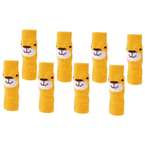 FONDOTIN 2 Sätze Adorable Pet Socks für Hunde rutschfeste Pfotenschutz Socken für Welpen Gelb für Drinnen und Draußen Komfortabel und Langlebig Schutz für Beine Ihres Hundes von FONDOTIN