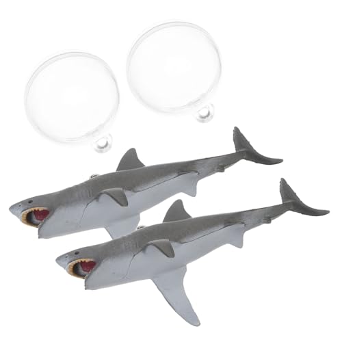 FONDOTIN 2sätze Aquarium Dekoration Schwimmende Hai Ornamente Für Fischbecken Interaktive Dekorationsartikel Für Aquarien Anpassbare Seil Und Kugelbefestigung von FONDOTIN