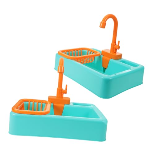 FONDOTIN 2 Stück Gemüsebeckenspielzeug Kleines Sittichbad Badebehälter Für Papageien Badewanne Von Vogel Dusche Zubehör Zum Vogelbaden Vogelbadetool Papageien Badewanne Plastik Light Green von FONDOTIN