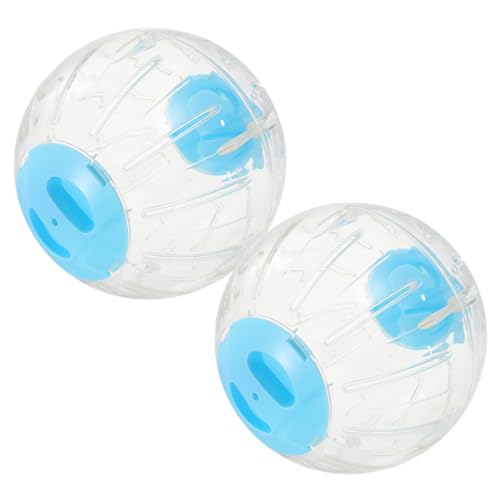 FONDOTIN 2 Stück Hamster-Gymnastikball für Kleintiere groß Mini Hamster Hamster zubehör Gymnastikbälle für Meerschweinchen Käfigratte läuft Bälle STK Sky-Blue von FONDOTIN