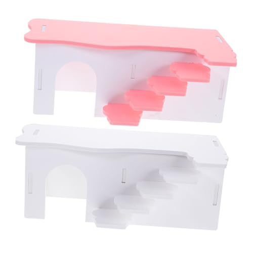 FONDOTIN 2 Stück Hamsterhaus Meerschweinchenkäfige drinnen groß Nahrungssuche Versteck klein Hamster Spielplatz Hamster Hamster Spielhaus Hamsterkäfig Rattenhaus PVC von FONDOTIN