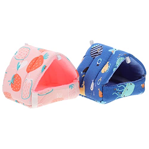 FONDOTIN 2 Stück Hamsternest Plüsch Hamsterspielzeug Chinchilla Bettwäsche Vlies hamsterbett Hamster versteck Hamster Teepee Hamster transportbox Igel Nest aus Baumwolle Tierversteck Hütte von FONDOTIN