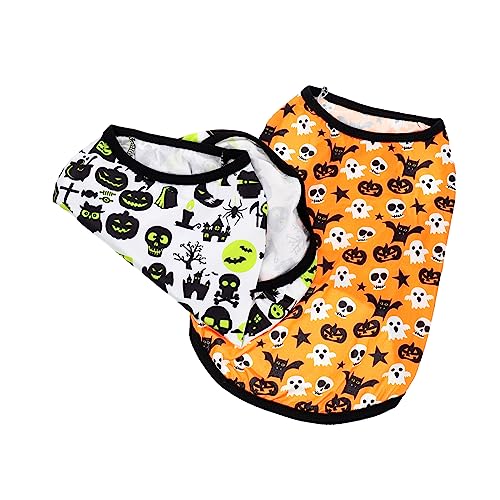 FONDOTIN 2 Stück Haustier-Pullover Haustierkleidung Hunde-Outfit Kleine Hundesoutfits Halloween Costume Halloween Kleidung Dog Vest Hund Halloween-Outfit Dackel-Halloween-Kostüm Polyester von FONDOTIN