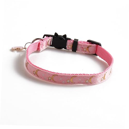 FONDOTIN Haustierhalsband Mit Stern- Und Mondmuster Verstellbare Haustierhalskette Für Katzen Robustes Nylon Haustierbedarf von FONDOTIN