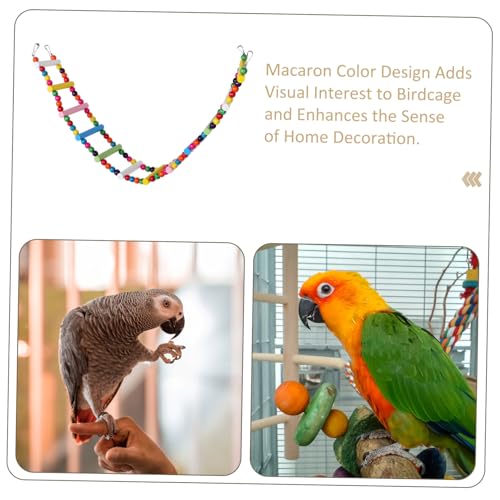 FONDOTIN 2 Stück Kletterleiter für Papageien Holztreppe Klettern Kletterleiterspielzeug Holzvogelleiter Hamster Kletterschaukel Holzleiter für Vogel Sittichleiter für Käfig von FONDOTIN