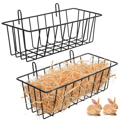 FONDOTIN 2 Stück Robuste Kaninchen Heuraufe Teilig aus Hochwertigem Bissfestes Multifunktionales Futtergestell für Kaninchen Meerschweinchen und Kleintiere Platzsparend und Praktisch für von FONDOTIN