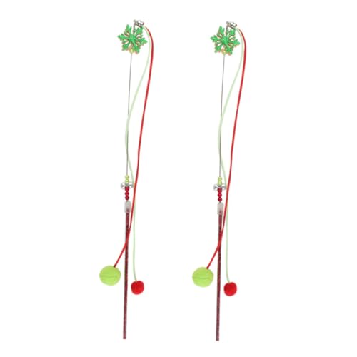 FONDOTIN 2 Stück Teiliges Kitten Teaser Langlebige Katzenangel mit Weihnachtsdesign Interaktiver Zauberstab für Katzen Aller Fördert Bewegung und Spielspaß FONDOTIN 2 Stück Teiliges Kitten Teaser Langlebige Katzenangel mit Weihnachtsdesign Interaktiver Zauberstab für Katzen Aller Fördert Bewegung und Spielspaß von FONDOTIN