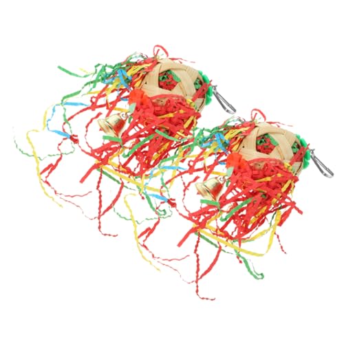 FONDOTIN Vogelspielzeug-Set Für Papageien Kauspielzeug Zum Aufhängen Papierstreifen Zum Zerkleinern Für Sittichkäfige von FONDOTIN