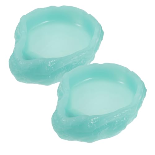 FONDOTIN 2 Stück Zuchtbox für Haustiere Terrarium zubehör Terrarium Dekoration Raupenfutternapf für Haustiere Futtermittel für Reptilien Dekorative Reptilienschale Harz Light Green von FONDOTIN