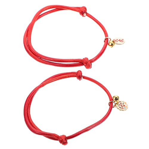 FONDOTIN Hundehalsband-Set Für Das Neue Jahr Für Hunde Und Rot Verstellbar Glöckchen Festliches Haustier-zubehör 2 Stück von FONDOTIN