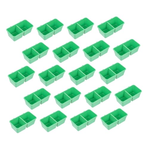 FONDOTIN 20 Stück Vogeltränke Wasserbecher für Haustiere Futterspender für Haustiere Vögel Essen vogelfutterstation Vogelkäfigzubehör Futtermittel für Vögel Vogelkäfig -Feeder Plastik Green von FONDOTIN