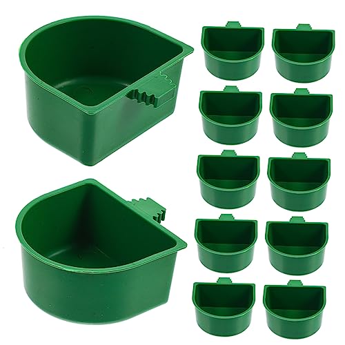 FONDOTIN 20Er-Box Vogelfutterbox Hühnerfutter Futterspender Vogelfutterautomat für Käfig Vogelhaus Vogelbäder für draußen Vogelkäfig Papageienfütterung Wasserspender für Vögel Plastik Green von FONDOTIN