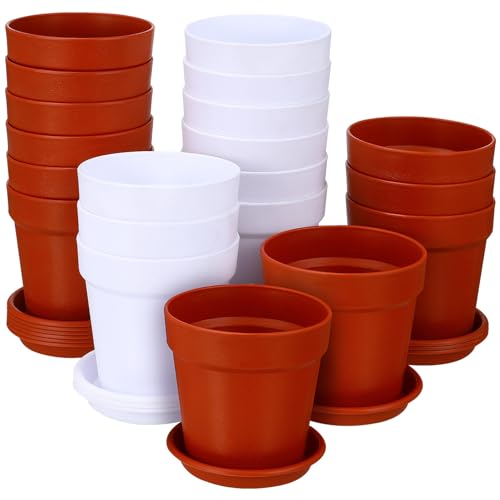 FONDOTIN 24 STK Blumentopf Aus Kunststoff Mini-töpfe Behälter Blumentöpfe Im Freien Große Pflanzgefäße Für Pflanzen Im Freien Blumentöpfe Für Zimmerpflanzen Kinderzimmer Töpfe Plastik von FONDOTIN