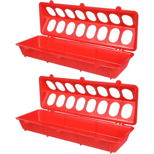 FONDOTIN 2er-Pack Taubenfuttertrog Vogelkäfig-futterbox Rot Dicker Kunststoff Kein Futterspender Für Tauben Papageien FONDOTIN 2er-Pack Taubenfuttertrog Vogelkäfig-futterbox Rot Dicker Kunststoff Kein Futterspender Für Tauben Papageien von FONDOTIN