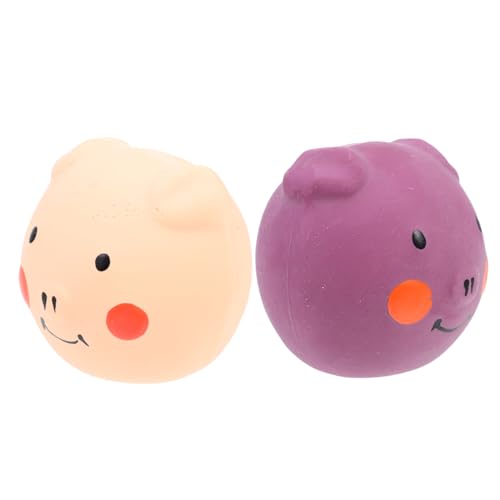 FONDOTIN 2stücke Quietschspielzeug Für Welpen Latex Ball Zum Reinigen Der Zähne Kauspielzeug Für Haustiere Schönes Hundespielzeug Für Indoor Beißspielzeug Für Kleine Hunde von FONDOTIN