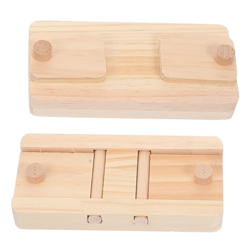 FONDOTIN 2Stücke Holz Futterbox Für Kleine Haustiere Hamsterfutter Entdeckungsspielzeug Für Hamster Meerschweinchen Und Abnehmbar Reinigen Sicheres von FONDOTIN