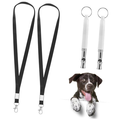 FONDOTIN 2Stücke Hundepfeife mit Lanyard Effektive Trainingspfeife für Chihuahua Schäferhund und Weiß von FONDOTIN