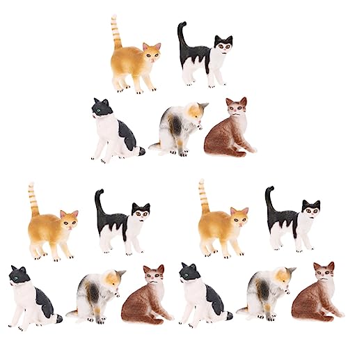 FONDOTIN 3 Sätze Katzenmodellanzug Cutie Cats Home Decor Spielsachen Für Katzen -Katzen Cat Toy Spielkatze Hallo Winzig Katzendekoration Kätzchen Lernspielzeug Plastik 5 Stücke * 3 von FONDOTIN