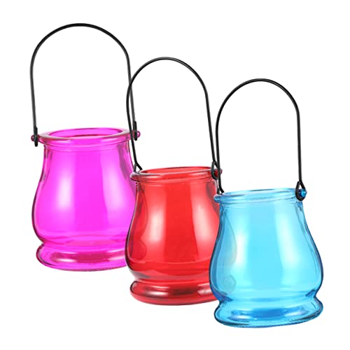 FONDOTIN 3 Stück Hydroponische Flasche Für Zimmerpflanzen Blumen Vasen Pflanzentopf Für Drinnen Saftig Hängend Wasser Links Hydrokultur Topf von FONDOTIN