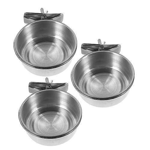 FONDOTIN Futterspender-Set Für Nymphensittiche 3-teilig Futter- Und Wassernapf Für Papageien Edelstahl Vogelkäfig-zubehör Leicht Zu Reinigen Und Wiederverwendbar von FONDOTIN