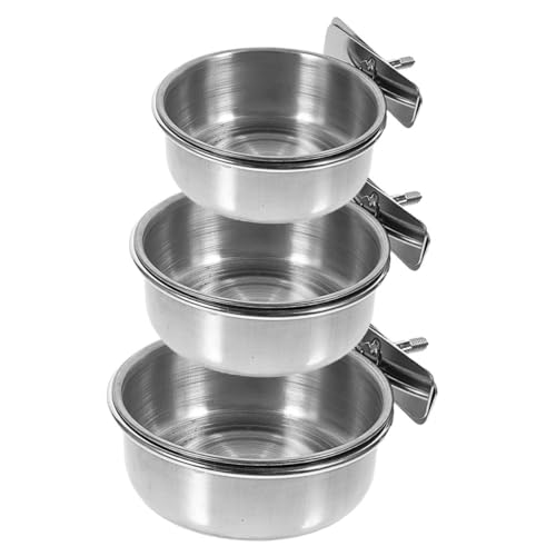 FONDOTIN 3stücke Edelstahl Vogel Futter Und Wasserschalen Teilig Für Papageien Nymphensittiche Andere Haustiere Einfach Zu Reinigen Langlebig Vielseitig Einsetzbar Futter Und von FONDOTIN