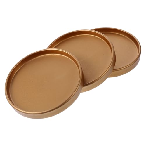 FONDOTIN 3 Stück Teiliges Rundes Keramik Blumentopf Untersetzer Goldene Blumentopf Schutzschalen für Pflege von Pflanzen Vermeidung von Wasserflecken Oberflächen von FONDOTIN