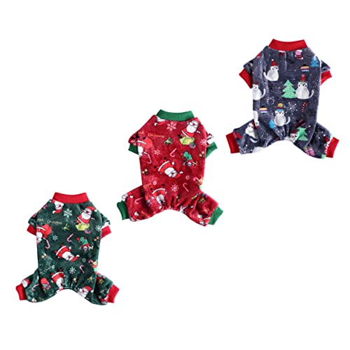 FONDOTIN 3 Teiliger Weihnachtspyjama Für Haustiere Hundebetten Hundedecken Süße Haustierkleidung Kapuzenpullover Welpentrainingsunterlagen Welpenunterlagen Halloween Cosplay FONDOTIN 3 Teiliger Weihnachtspyjama Für Haustiere Hundebetten Hundedecken Süße Haustierkleidung Kapuzenpullover Welpentrainingsunterlagen Welpenunterlagen Halloween Cosplay von FONDOTIN