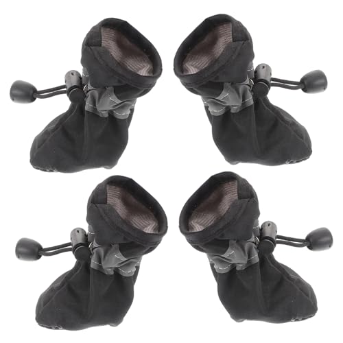 FONDOTIN 4 Stück Atmungsaktive wasserdichte Hundeschuhe mit Rutschfester Weicher Sohle und Reflektierendem Design Mittelgroß für Drinnen und Draußen Schützt Pfoten bei Spaziergängen und von FONDOTIN