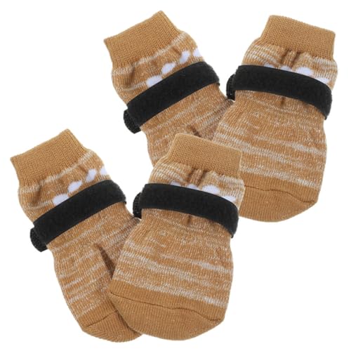 FONDOTIN 4 Stück Haustier Socken Wiederverwendbare Pfotenschützer Atmungsaktiver Pfotenschutz Welpenbedarf Atmungsaktive Socken Für Haustiere Abriebfeste Baumwollsocken Hundesocke Baumwolle von FONDOTIN