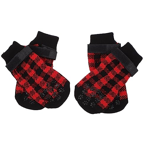 FONDOTIN 4 Stück Haustier socken Weihnachtshundesocken weihnachtszubehör für Haustiere Hunde pfotenabdruck Schuhe für hundepfoten Pfotenschützer für Haustiere rutschfeste warme Schuhe rot FONDOTIN 4 Stück Haustier socken Weihnachtshundesocken weihnachtszubehör für Haustiere Hunde pfotenabdruck Schuhe für hundepfoten Pfotenschützer für Haustiere rutschfeste warme Schuhe rot von FONDOTIN