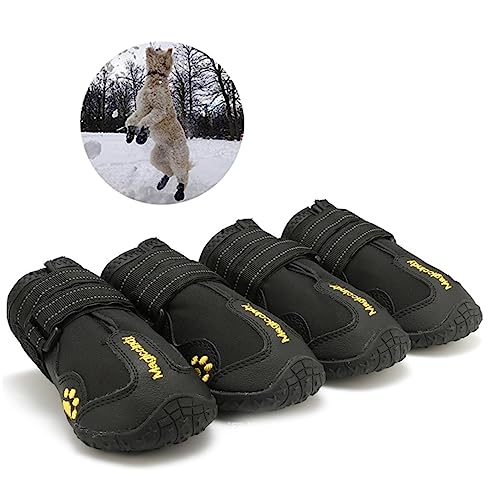 FONDOTIN Hunde-Schneestiefel 4er-Pack Haustier-hundeschuhe Warme Schneeschuhe Für Hunde von FONDOTIN