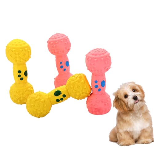 FONDOTIN 4 Stück Kauspielzeug für Hunde Welpenspielzeug für kleine Rassen Hundespielzeug für große Hunde Spielzeuge Soundspielzeug für Hunde Sound-Spielzeug für Haustiere Mehrfarbig Hantel von FONDOTIN