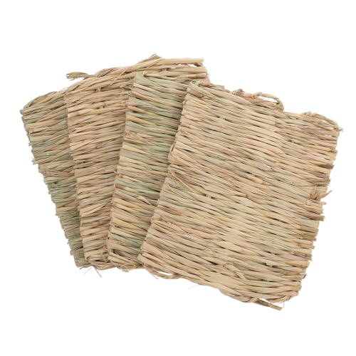 FONDOTIN 4 Stücke Stroh Matte Gras Bettwäsche Für Und Vögel Nisten Futtersuche Matten Künstliche Gras Pad Atmungsaktiv Komfortable Design von FONDOTIN