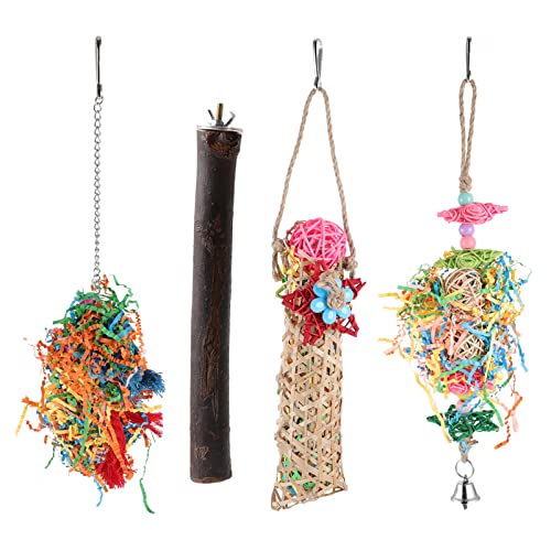 FONDOTIN Haustier Papagei Spielzeug 4 Stücke Vogel Kauen Schredder Spielzeug Vogel Käfig Hängen Stange Für Schnabel Pflege FONDOTIN Haustier Papagei Spielzeug 4 Stücke Vogel Kauen Schredder Spielzeug Vogel Käfig Hängen Stange Für Schnabel Pflege von FONDOTIN