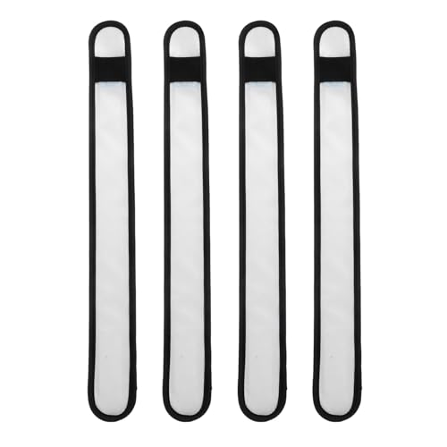 FONDOTIN 4 Stück Pferde-Leggings Mit Knöchelriemen Reiter Led-pferdebeinband Glühen Reflektierend Wickeln Nachtsicherheitsgurt Beleuchtung Pferdebeinband Beine Zubehör Mittel Weiß Stoff von FONDOTIN