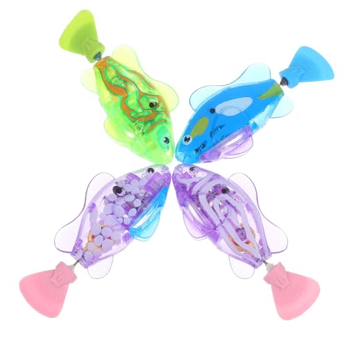 FONDOTIN 4stücke Interaktive Katzenspielzeuge Elektronische Schwimmende Fische Mit Led-lichtern Tragbar Und Leuchtend Für Katzenunterhaltung Und Bewegung Farben -blau Leuchtend Grün von FONDOTIN