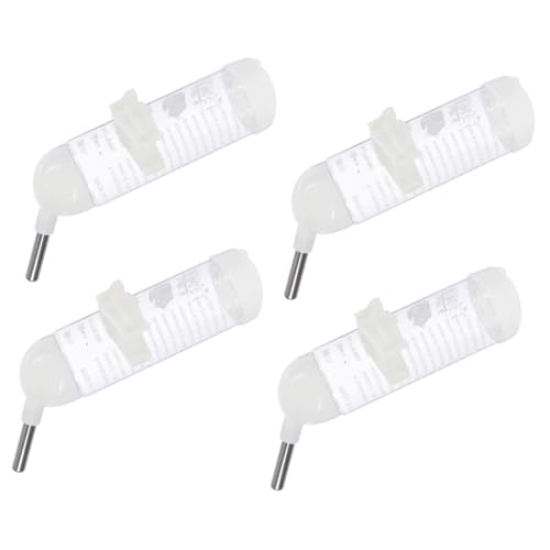 FONDOTIN 4 Stück Teiliges Hamster Wasserspender Auslaufsichere Trinkflasche für Kleine Haustiere Transparenter Käfighalter Einfache Sicherer für Kaninchen und Meerschweinchen von FONDOTIN
