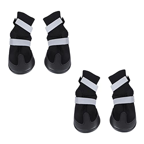 FONDOTIN Welpe 4 Stück Traktionskontrolle Hundesocken Hund Warme Stiefel Hundeschuhe Für Welpenstiefel Für Kleine Hunde Hundestiefel Für Mittelgroße Hunde Winterschuhe Golden Retriever von FONDOTIN