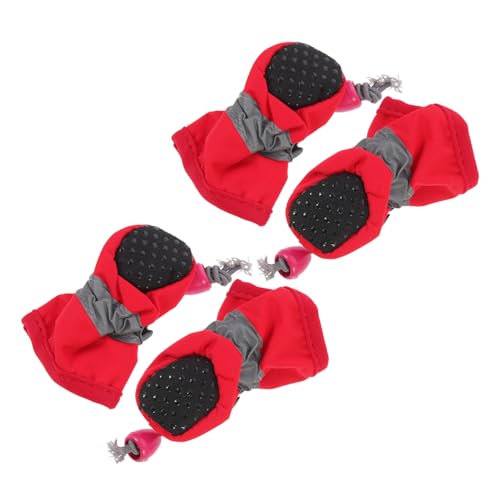 FONDOTIN Hundeschuhe Hundestiefel Weich Regenschuhe für Pfoten 4er-Pack Rot für Haustiere für Outdoor-aktivitäten FONDOTIN Hundeschuhe Hundestiefel Weich Regenschuhe für Pfoten 4er-Pack Rot für Haustiere für Outdoor-aktivitäten von FONDOTIN