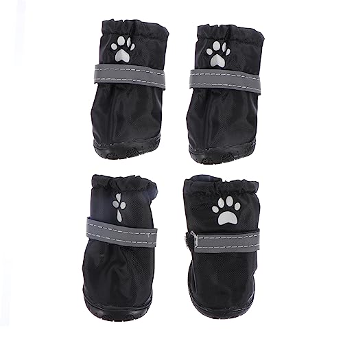 FONDOTIN 4 Stück wasserdichte Hundeschuhe aus Polyester rutschfeste Outdoor Hundestiefel für Kleine und Mittelgroße Hunde für Park Strand und Wanderungen von FONDOTIN